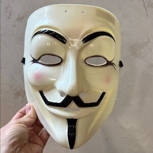 Anonymous Kids Cream Mask Costume for Halloween